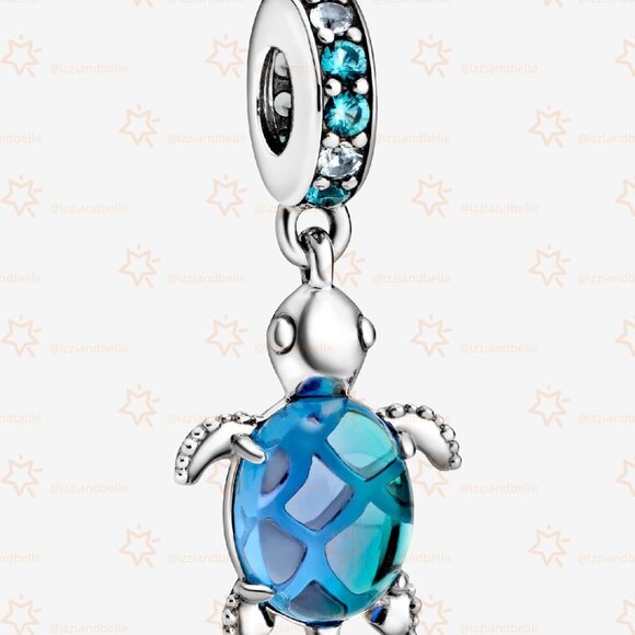 Pandora Murano Glass Sea Turtle Dangle Charm - Picture 1 of 6